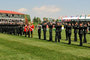 100-man guard commanded by Major Sandy Cooper perform a Feu de Joie as part of the ceremonies held at Spruce Meadows Queen Elizabeth II Cup.