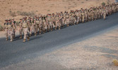 Members of the OSH SWA enjoy an invigorating morale walk in the desert at Camp Canada, AASAB, 28 May 22