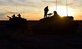 Leopard 2 MBTs preparing for night STAB runs.  Photo by Cpl D. Olaes