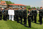 Rear-Admiral Bill Truelove, Commander Maritime Forces Pacific/Joint Task Force Pacific inspects members of B Squadron’s 100-man guard while attending the Spruce Meadows Queen Elizabeth II Cup on July 5, 2014.