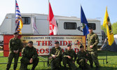 The Regiment’s cavalry history is proudly represented by (L-R) Lt Clubine, Lt Coughlan, Capt Anderson, Cpl Stewart, Tpr Watson, and Maj Gray.