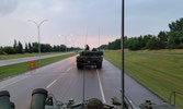 The Leopard 2 A4M driving through Edmonton at 0600 under the control of Sgt Bustard.