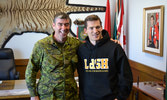 Lieutenant-Colonel Paul Peyton and Andrew Ference, CO’s Office Greeting. 