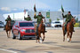 Strathcona Mounted Troop practicing for the Change of Command Parade