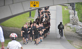 Recce Squadron runs through the Bow River Valley 7 June 2016, Calgary, Alta.  Photo by Dave Olaes.