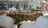 Recce Squadron parading 6th Avenue during Stampede, 8 July 2016, Calgary, Alta. Photo by Dave Olaes.