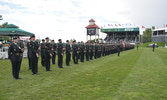 Honor Guard paying respect to the dais during Spruce Meadows Parade, 9 July 2016, Calgary, Alta. Photo by Dave Olaes.