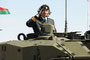 LCol Peyton salutes during the march past shortly after assuming command.