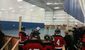 The Regiment support vastly outshines the other team cheering on our ball hockey players