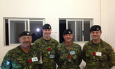 From left to right:  Major Islam Elkorazati, Sergeant Dave Brister, Major Ed Frost-Kell, and Captain Tim Day represented the Strathconas on Exercise TRIDENT JUNCTURE 2015 in Santa Margarida, Portugal.
