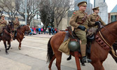 Sgt Kruhlak leading the Troop through the streets of the city