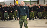 LCol Josh Major addressing the troops before the competition