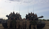 1st Tp Cav Sqn with their Leopard C2 tanks before force on force begins.