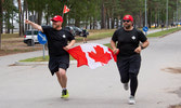 Team “Sergeant Major” complete the Canada day 5 Km run at a blistering speed.