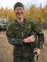 The Regimental Operations Officer shows off his sweet new glasses prior to entering the Gas Hut during IBTS training.