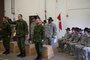 Cpl's Howarth-Harrison and Clackson prepare for thier Spurs, Cpl Hall conducts the cerimonial toast after receiving his