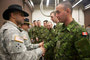 Commanding Officer LCol Charlie Moehlenbrock and Company Seargent Major James Walker congratulate the Canadians