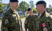 “All smiles”. LCol Eric Angell, CWO Kevin King and MWO Ben Holmes.