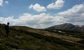 LoE 1 member stares at the peak of Mount Pip Ivan with the Observatory atop of it. Approximately at the halfway point.