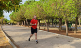 MCpl Ian Kimmel crosses the finish line of the remote Canadian Army Run!