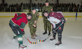 Sgt Derek Murdoch takes the opening faceoff for Ex STRONG CONTENDER 18