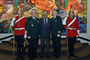 Lieutenant-Colonel Josh Major, Commanding Officer, and Chief Warrant Officer Tony Batty, Regimental Sergeant-Major, captured in a photographic moment with Maj (Ret'd) Bell