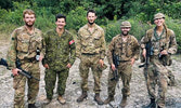 The Officers of A Sqn, Royal Lancers, enjoying the end of Ex MAYAN STORM (Belize)