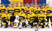 Promoting international relations via hockey. The British Army All-Stars hockey team at the 2022 Tri-Service Hockey Championship in Sheffield, UK. 