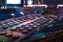 Center ice at Rexall place where all the VIP’s sat for the dinner