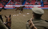 Cpl Dobson “tent pegging” without his glasses